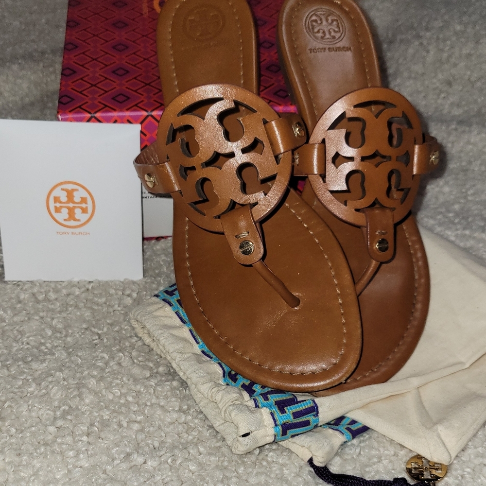 Tory Burch Miller Sandals in Vintage Vachetta Size 9